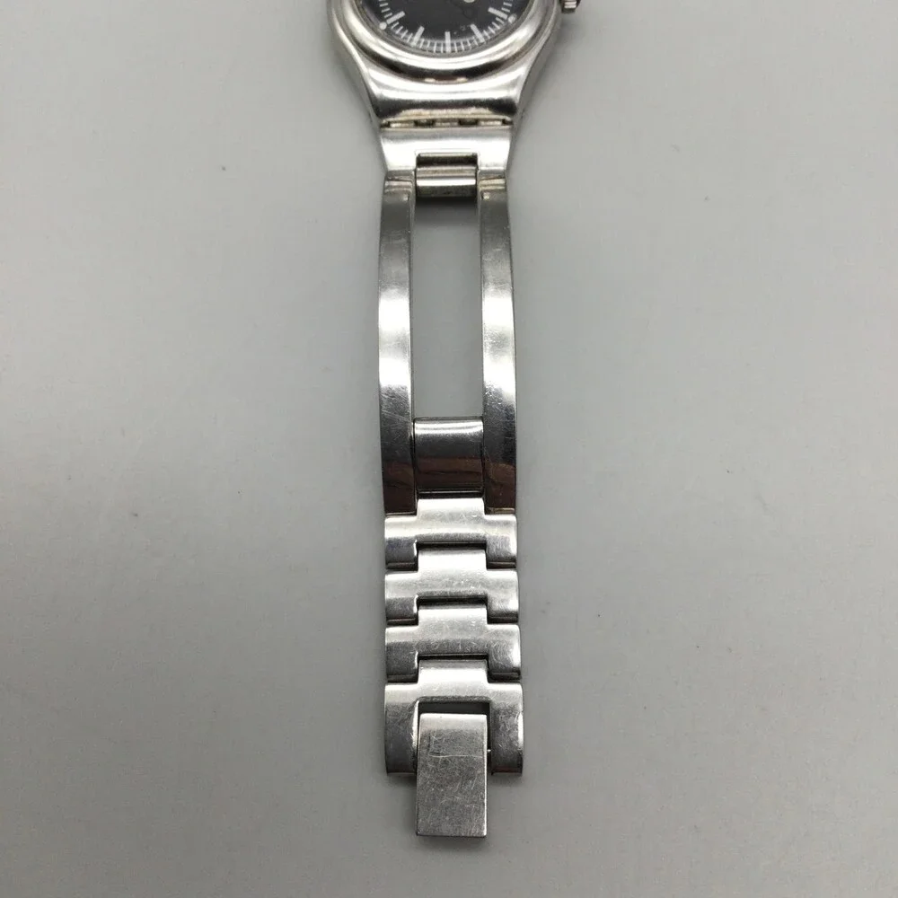 Vintage Swatch Irony Frivole Womens Watch 24mm Black Stainless New Battery 6.25